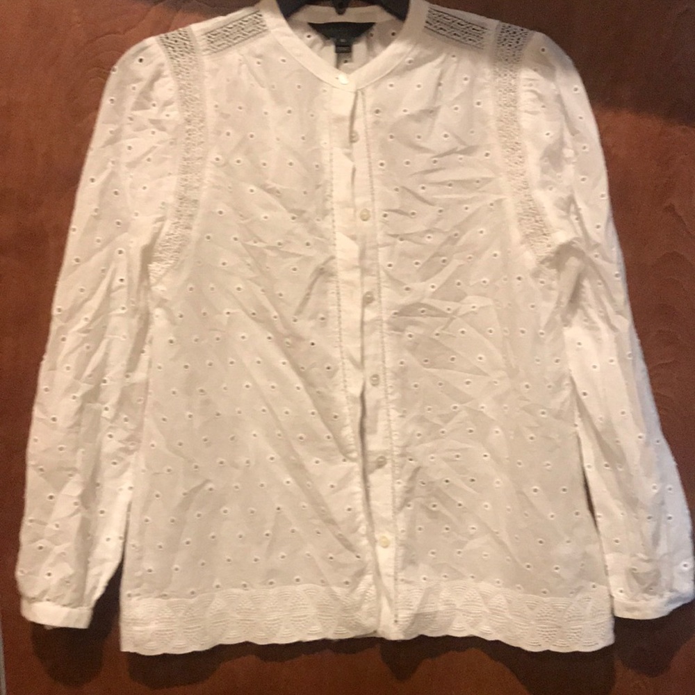 J crew Broderie anglaise button down